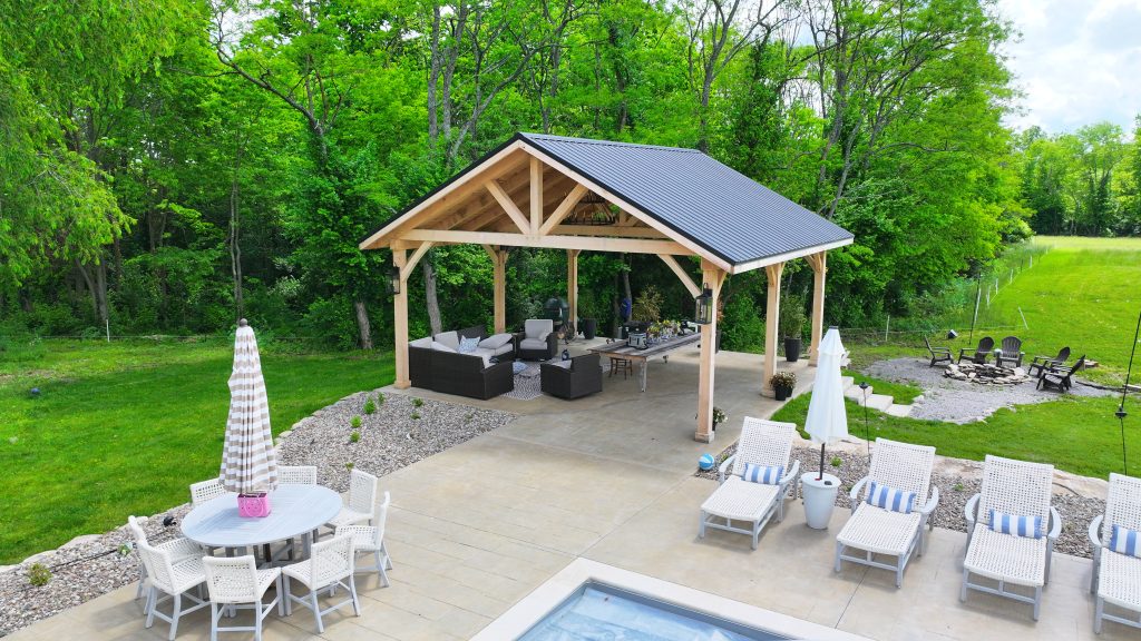 Beautiful Pavilion with black metal