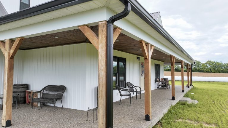 Porch wrapped with metal