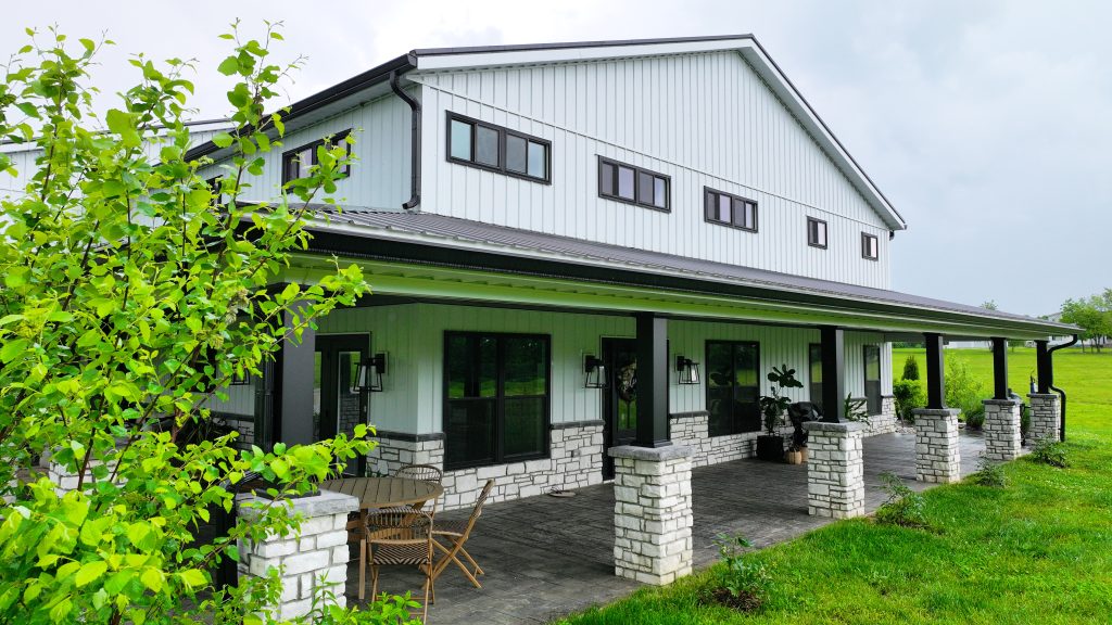 Metal installed on a wrap-around porch