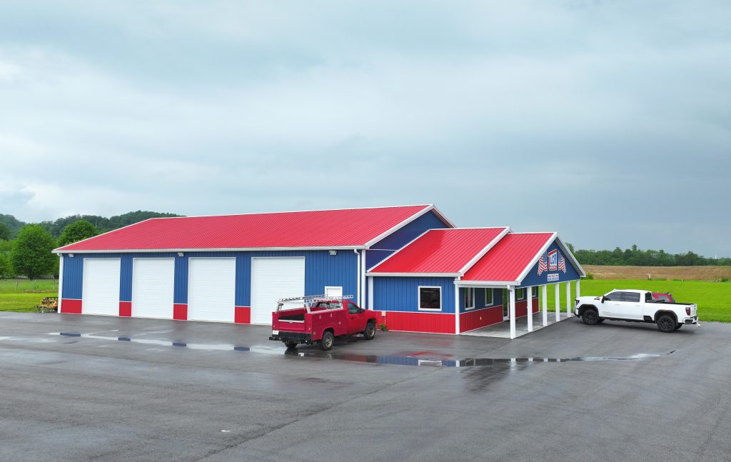 Red, white, and blue metal from Dutchman Metal used on a business building