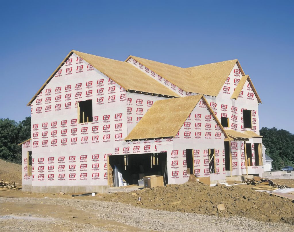 House Wrap on new construction building
