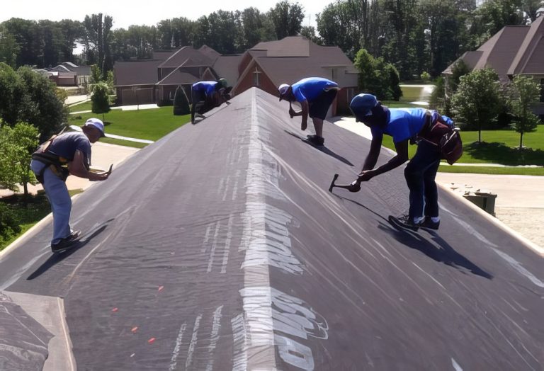 Raptor underlayment being installed in residential area